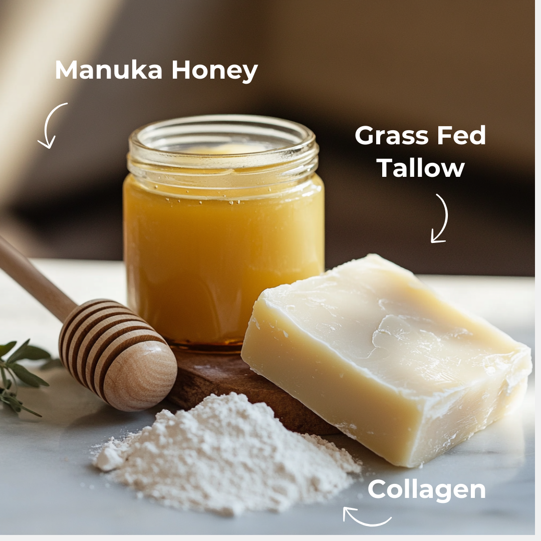 Beef Tallow Balm & Soap with Collagen & Manuka Honey