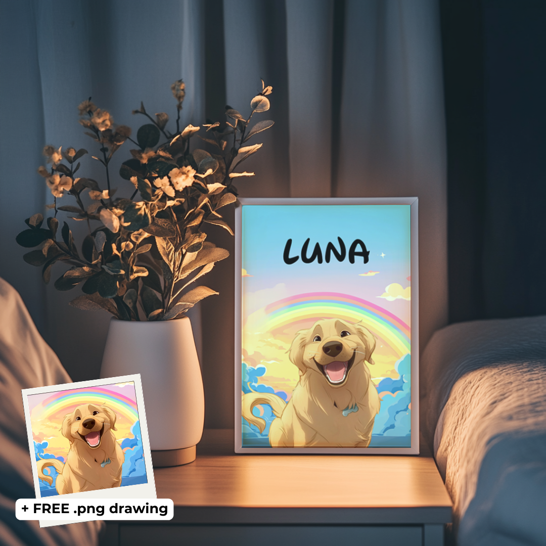 Glowing Memorial Frame – Honor Your Pet with a Personalized Glowing Tribute